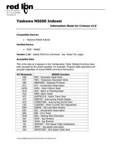 Yaskawa NS600 Indexer