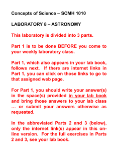 Laboratory 8 – Astronomy