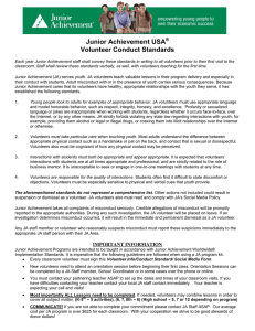 Junior Achievement USA Volunteer Conduct Standards