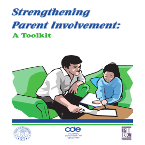 Strengthening Parent Involvement: A Toolkit