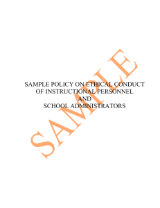 sample policy on ethical conduct of instructional personnel and