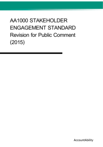 AA1000 STAKEHOLDER ENGAGEMENT STANDARD Revision for