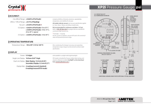 XP2i Datasheet, psi - ametek calibration