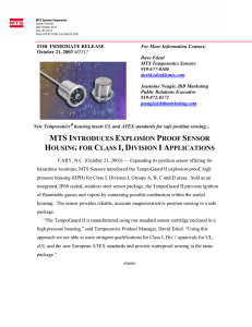 mts introduces explosion proof sensor housing for