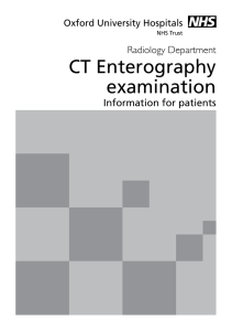 CT Enterography examination - Oxford University Hospitals