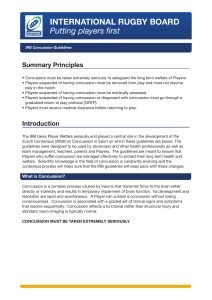 IRB Concussion Guidelines