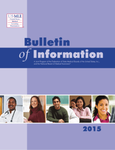 Bulletin of Information - United States Medical Licensing Examination