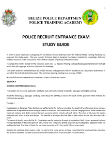 POLICE RECRUIT ENTRANCE EXAM STUDY GUIDE