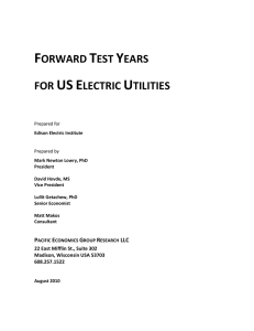 Forward Test Years for U.S. Electric Utilities