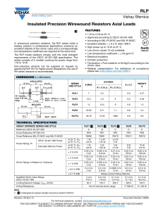 RLP Insulated Precision Wirewound Resistors Axial Leads