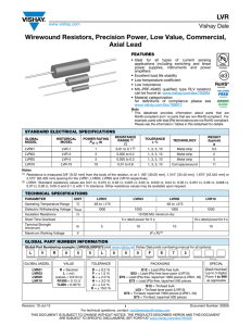 LVR Wirewound Resistors, Precision Power, Low Value