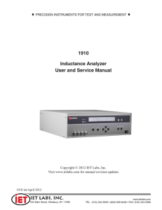 IET 1910 Precision LCR Meter Manual