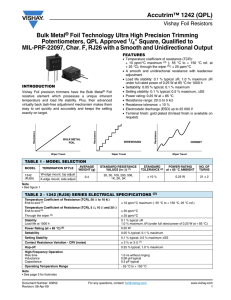 Bulk Metal® Foil Technology Ultra High Precision Trimming