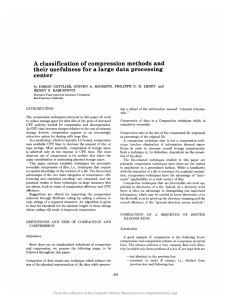 A classification of compression methods and their usefulness for a