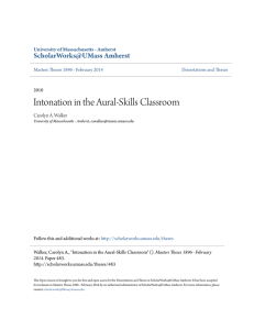 Intonation in the Aural-Skills Classroom
