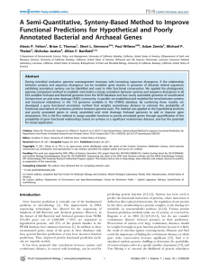 A Semi-Quantitative, Synteny-Based Method to Improve Functional