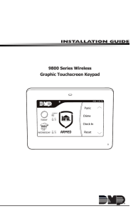 9800 Series Wireless Graphic Touchscreen Keypad