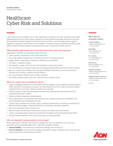Healthcare Cyber Risk and Solutions