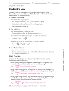 Coulomb Law Worksheet - LWC Physics Fundamentals LWC