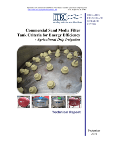 Commercial Sand Media Filter Tank Criteria for Energy Efficiency