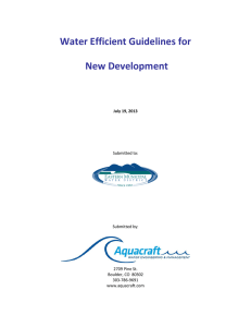 Water Efficient Guidelines for New Development