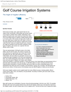 Golf Course Irrigation Systems | Articles | Water Efficiency