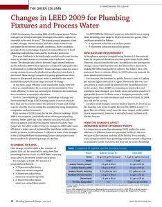 Changes in LEED 2009 for Plumbing Fixtures and Process Water