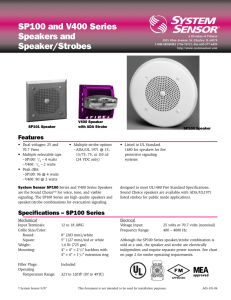 SP100 and V400 Series Speakers and Speaker/Strobes