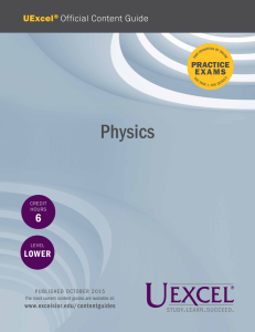 UExcel Official Content Guide for Physics
