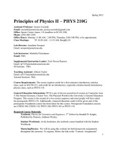 Principles of Physics II – PHYS 210G