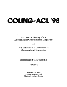 P98-1000 - Association for Computational Linguistics