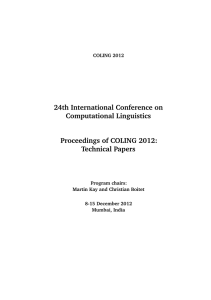 Proceedings of COLING 2012: Technical Papers