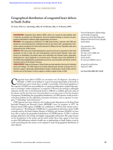 Geographical distribution of congenital heart defects in Saudi Arabia