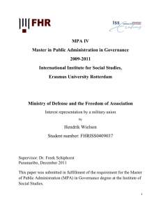 MPA IV Master in Public Administration in Governance 2009