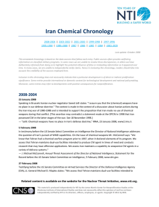 Iran Chemical Chronology - Nuclear Threat Initiative
