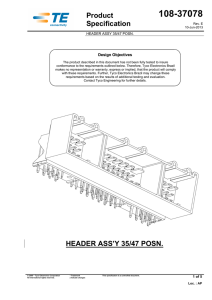 Product Specification HEADER ASS`Y 35/47 POSN.