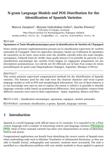 N-gram Language Models and POS Distribution for the