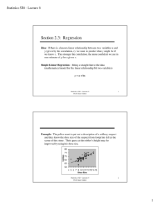 Section 2.3: Regression