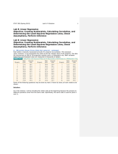 Lab 8: Linear Regression Objective: Creating Scatterplots