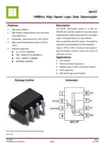 6N137 10MBit/s High Speed Logic Gate Optocoupler