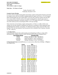 4/30/2015 BAYLOR UNIVERSITY *MODIFIED 10/5/15 FINAL EXAM