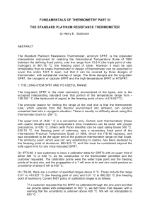The Standard Platinum Resistance Thermometer