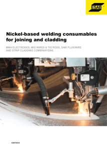 Nickel-based welding consumables for joining and cladding