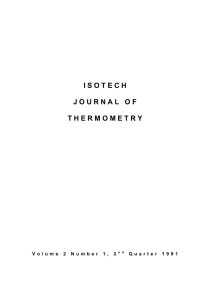 ISOTECH JOURNAL OF THERMOMETRY