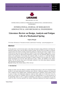Literature Review on Design, Analysis and Fatigue Life of a