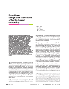 E-broidery: Design and fabrication of textile-based computing