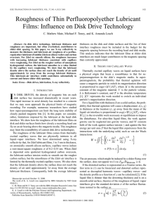 Roughness of thin perfluoropolyether lubricant films: influence on