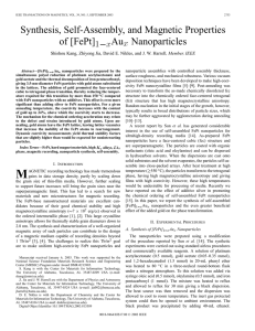 Synthesis, self-assembly, and magnetic properties of [FePt]/sub 1