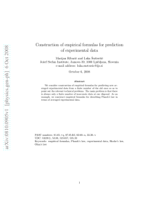 Construction of empirical formulas for prediction of experimental data