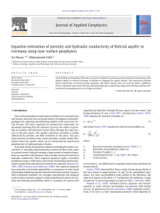 Equation estimation of porosity and hydraulic conductivity of Ruhrtal